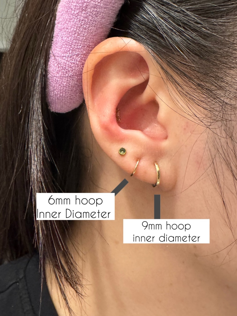 14k Gold Hoops set (pair of 2)-clicker, Huggies